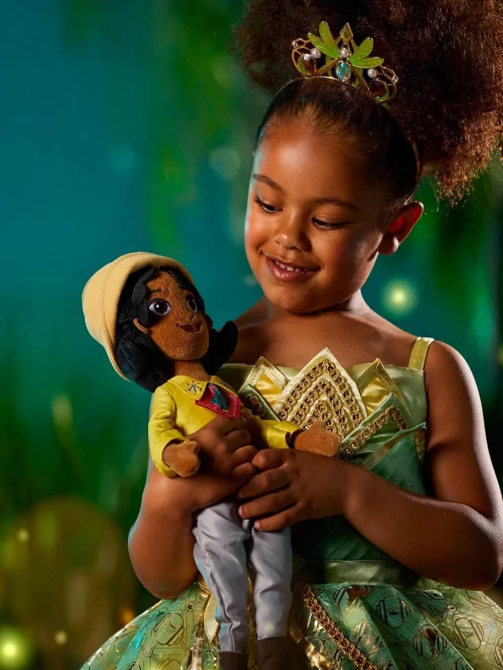 NWT in bag Disney Tiana Plush Doll in Yellow Top and Gray Pants